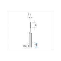 ナカニシ 電着ダイヤモンドバー 円筒型 φ1×6×軸φ3 #220 12091 1本 475-9460（直送品）