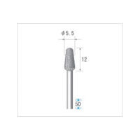 ナカニシ 電着ダイヤモンドバー テーパー先丸型 φ5.5×12×軸φ3 #100 12346 1本 476-0123（直送品）