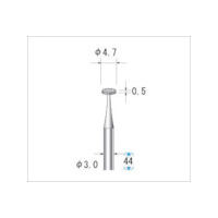 ナカニシ 電着ダイヤモンドバー 平型 φ4.7×0.6×軸φ3 #140 12355 1本 476-0191（直送品）