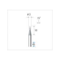 ナカニシ 電着ダイヤモンドバー テーパー型 φ3×9.7×軸φ3 #140 15° 12403 1本 476-0280（直送品）