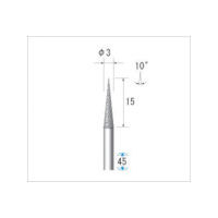 ナカニシ 電着ダイヤモンドバー テーパー型 φ3×14.5×軸φ3 #140 10° 12404 1本 476-0298（直送品）