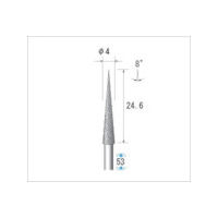 ナカニシ 電着ダイヤモンドバー テーパー型 φ4×23.6×軸φ3 #130 8° 12432 1本 476-0476（直送品）