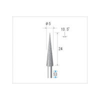 ナカニシ 電着ダイヤモンドバー テーパー型 φ5×24×軸φ3 #130 10.5° 12433 1本 476-0484（直送品）