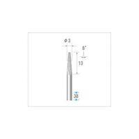 ナカニシ チタンコート超硬カッター テーパー先丸型 ダブルカット φ3×12.7×軸φ3 8° 21252 1本(1個) 476-1910（直送品）