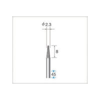 ナカニシ 超硬カッター テーパー(ダブルカット) 刃径2.3mm 刃長8mm 23406 1本 476-2720（直送品）