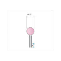 ナカニシ 軸付砥石 10本入 球型 φ10×軸φ3 WA #60 42444 1パック(10本) 476-5541（直送品）