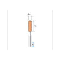 ナカニシ 軸付砥石 10本入 円筒型 φ4×13×軸φ3 WA #80 42605 1パック(10本) 476-5851（直送品）