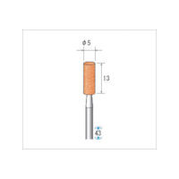 ナカニシ 軸付砥石 10本入 円筒型 φ5×13×軸φ3 WA #60 42606 1パック(10本) 476-5869（直送品）