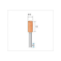 ナカニシ 軸付砥石 10本入 円筒型 φ6×13×軸φ3 WA #60 42607 1パック(10本) 476-5877（直送品）