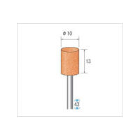 ナカニシ 軸付砥石 10本入 円筒型 φ10×13×軸φ3 WA #60 42609 1パック(10本) 476-5893（直送品）
