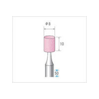 ナカニシ 軸付砥石(1Pk(袋)=10本入)粒度100 ピンク 円筒 外径8mm 42815 1パック(10本) 476-6148（直送品）