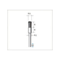 ナカニシ 静電防止ナイロンブラシ 5本入 エンド型 φ5×8×軸φ3 線