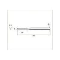ナカニシ 電着ダイヤモンドヤスリ 丸型 2×2×15×軸φ3 #200 62846 1本 477-2890（直送品）