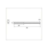 ナカニシ 電着ダイヤモンドヤスリ 丸型 3×3×20×軸φ3 #400 62853 1本 477-2911（直送品）