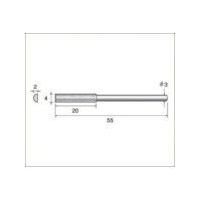 ナカニシ 電着ダイヤモンドヤスリ 半丸型 4×2×20×軸φ3 #400 62873 1本 477-2954（直送品）