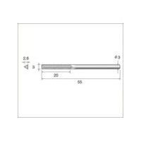 ナカニシ 電着ダイヤモンドヤスリ 三角型 3×2.6×20×軸φ3 #200 62882 1本 477-2962（直送品）