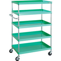 TRUSCO ツールワゴン フェニックスワゴン 省音 900X600XH1500 5段 ヤンググリーン PEW-1595-YG 1台（直送品）