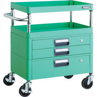 TRUSCO ツールワゴン フェニックスワゴン 省音 600X400XH740 引出付 ヤンググリーン PEW-762VX-YG 1台（直送品）