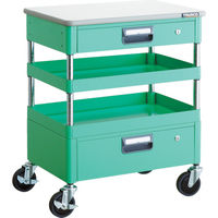 TRUSCO ツールワゴン フェニックスワゴン 省音 600X400XH740 引出 天板付 ヤンググリーン PEW-762VZT-YG（直送品）