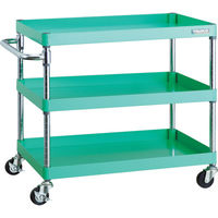 TRUSCO ツールワゴン フェニックスワゴン 900X600 3段 φ75ゴム車輪 ヤンググリーン PEW-793-G75-YG 1台（直送品）