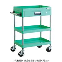 TRUSCO ツールワゴン フェニックスワゴン 省音 750X500 薄型1段引出付 ヤンググリーン PEW-972Z-YG 1台（直送品）