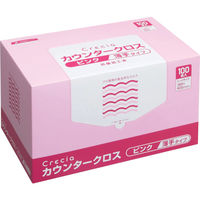 日本製紙クレシア クレシア カウンタークロス 薄手タイプ ピンク 65422 1ケース(600枚) 470-5190（直送品）