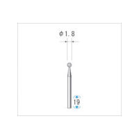 ナカニシ 電着ダイヤモンドバー 5本入 球型 φ1.8×軸φ1.6 #130 11007 1パック(5本) 475-8676（直送品）