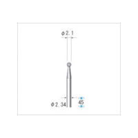 ナカニシ 電着ダイヤモンドバー 球型 φ2.1×軸φ2.34 #130 11209 1本 475-8838（直送品）