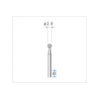 ナカニシ 電着ダイヤモンドバー 球型 φ2.9×軸φ2.34 #130 11213 1本 475-8862（直送品）