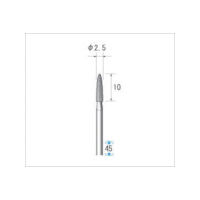 ナカニシ 電着ダイヤモンドバー 砲弾型 φ2.5×10×軸φ2.34 #130 11327 1本 475-9044（直送品）