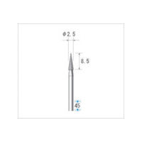 ナカニシ 電着ダイヤモンドバー テーパー型 φ2.5×8.5×軸φ2.34 #130 11334 1本 475-9061（直送品）