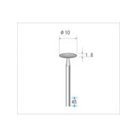 ナカニシ 電着ダイヤモンドバー ソロバン型 φ10×1.8×軸φ2.34 #130 11545 1本 475-9231（直送品）