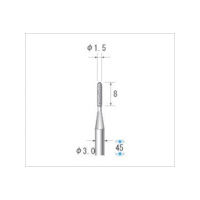 ナカニシ 電着ダイヤモンドバー 円筒先丸型 φ1.5×8×軸φ3 #120 12331 1本 476-0034（直送品）