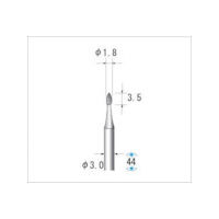 ナカニシ 電着ダイヤモンドバー 刃径1.8mm 12351 1本 476-0166（直送品）