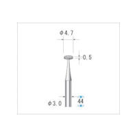 ナカニシ 電着CBNバー 平型 φ4.7×0.6×軸φ3 #140 12358 1本 476-0204（直送品）