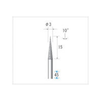 ナカニシ 電着CBNバー テーパー型 φ3×14.5×軸φ3 #140 10° 12409 1本 476-0336（直送品）