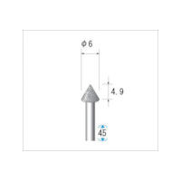 ナカニシ 電着ダイヤモンドバー 刃径6mm 12415 1本 476-0361（直送品）