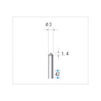 ナカニシ 電着ダイヤモンドバー 刃径3mm 12417 1本 476-0387（直送品）