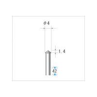 ナカニシ 電着CBNバー テーパー型 φ4×2.3×軸φ3 #130 90° 12424 1本 476-0425（直送品）