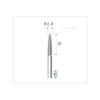 ナカニシ クラフトダイヤモンドバー 3本入 砲弾型 φ2.8×15×軸φ3 #100 12822 1パック(3本) 476-0972（直送品）
