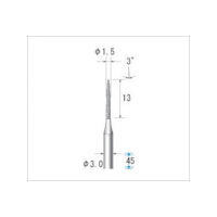 ナカニシ クラフトダイヤモンドバー 3本入 テーパー型 φ1.5×13×軸φ3 #140 3° 12826 1パック(3本)（直送品）