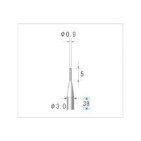 ナカニシ 超硬カッター 円筒(シングルカット・エンドカット付) 刃径0.9mm 刃長4mm 24177 1本 476-3122（直送品）