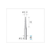 ナカニシ 超硬カッター テーパー型 シングルカット φ2.3×13×軸φ3 24450 1本 476-3491（直送品）