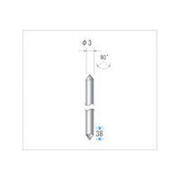 ナカニシ 超硬カッター テーパー型 シングルカット φ3×1.5×軸φ3 90° 24494 1本 476-3572（直送品）