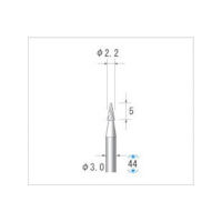 ナカニシ 超硬カッター テーパー先丸(ダブルカット) 刃径2.2mm 刃長5mm 24501 1本 476-3602（直送品）