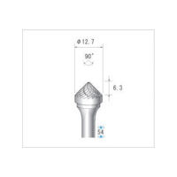 ナカニシ 超硬カッター テーパー型 ダブルカット φ12.7×6.3×軸φ6 90° 26233 1本 476-4196（直送品）