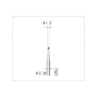 ナカニシ 精密スチールカッター 12本入 球型 φ1.5×軸φ2.34 33022 1パック(12本) 476-4498（直送品）