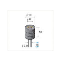 ナカニシ スポンジサンダー 研磨砥粒入 (3本入) 粒度#120 外径10mm 48783 1袋(3本) 476-8108（直送品）