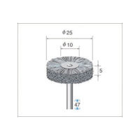 ナカニシ ダイヤ入りナイロンブラシ ホイール型 φ25×4×軸φ3 線φ0.4 #180 51025 1パック(1本) 476-9554（直送品）