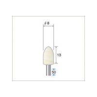 ナカニシ フェルトバフソフトタイプ 10本入 砲弾型 φ8×13×軸φ3 53362 1パック(10個) 477-0153（直送品）